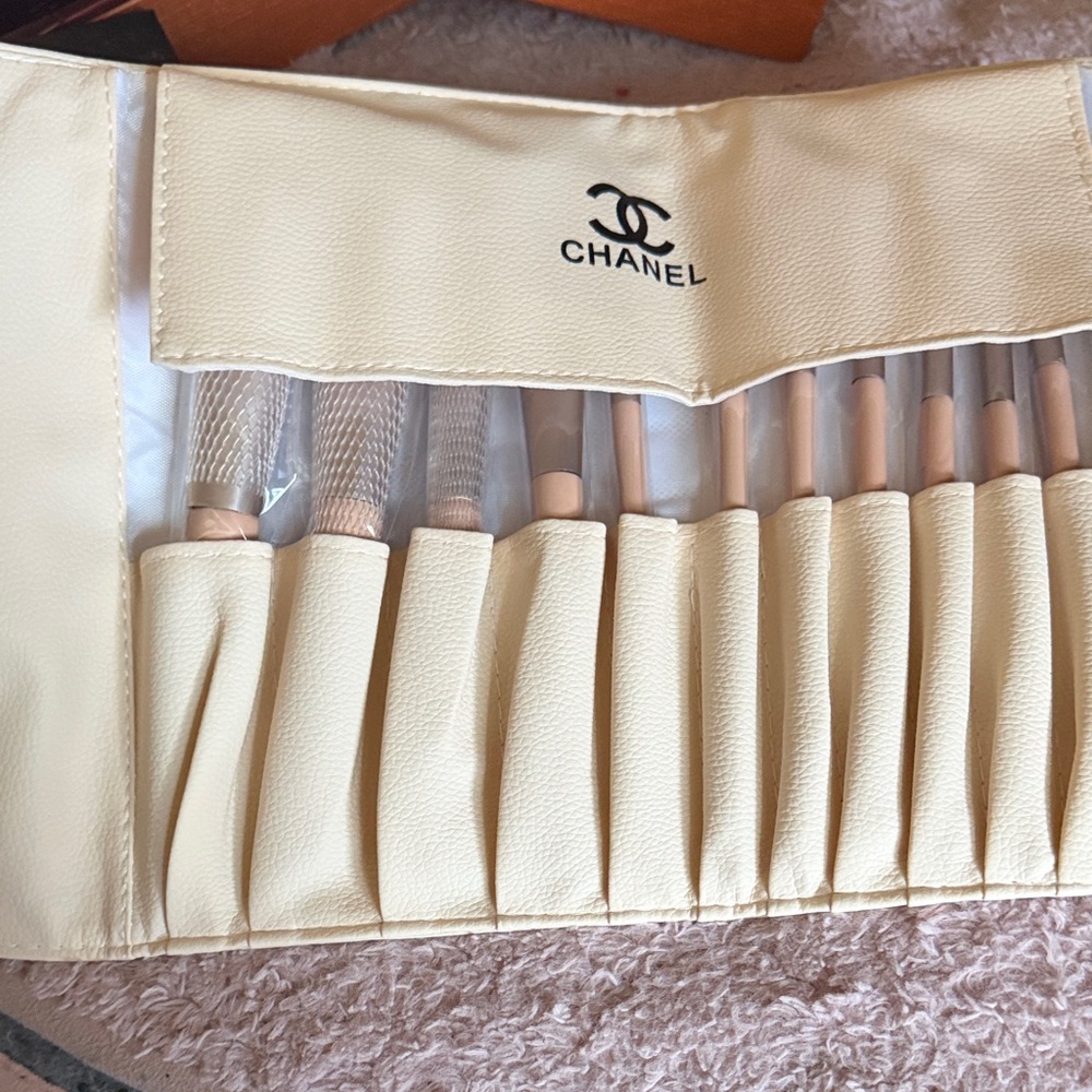 Beige Makeup Brush Collection